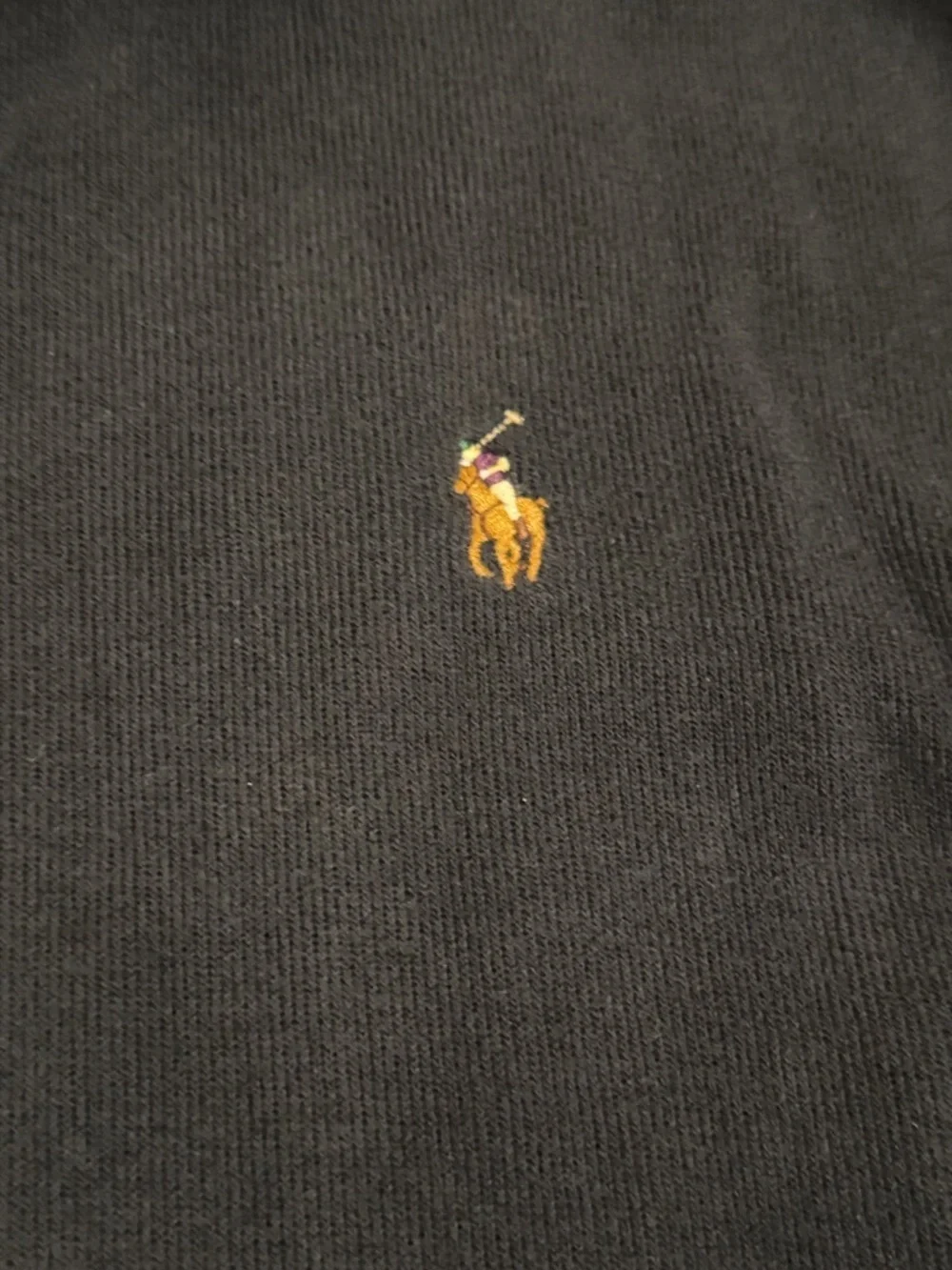 Polo Ralph Lauren Men’s XL Estate Rib Quarter Zip Pullover Black Cotton Sweater